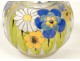 Ball vase, glass paste, glass enamel flowers A.Mazoyer, Art Deco twentieth