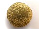 Rare Spanish doubloon, gold coin currency massive Catholic Monarchs Coat, 6.9 gr fifteenth