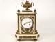 Clock in white marble and gilt bronze columns and flower heads eagles nineteenth