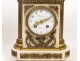 Clock in white marble and gilt bronze columns and flower heads eagles nineteenth