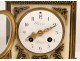 Clock in white marble and gilt bronze columns and flower heads eagles nineteenth