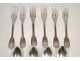 Lot covered silver spoons forks Minerva monogram, 758gr nineteenth