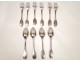 Lot covered silver spoons forks Minerva monogram, 758gr nineteenth