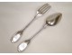 Lot covered silver spoons forks Minerva monogram, 758gr nineteenth