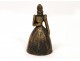 Table bell, gilt bronze, wife of the Middle Ages, nineteenth century