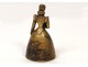 Table bell, gilt bronze, wife of the Middle Ages, nineteenth century