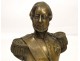 Gilt bronze bust man Knight Order Holy Spirit officer Empire, XIX