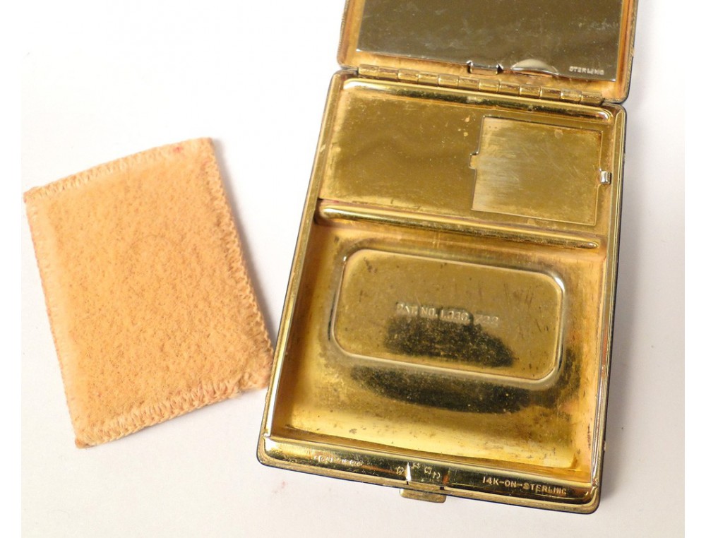 Cartier compact enamelled gold and silver Gold Powder Compact