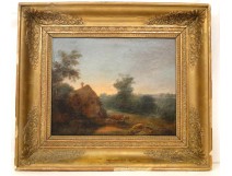 HST return herd landscape shepherd school French Empire gilt frame nineteenth