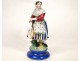 Old Paris porcelain pen on tambourine nineteenth century woman