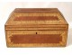 Box leather sewing box gilt iron XIXth century