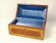 Box leather sewing box gilt iron XIXth century