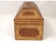 Box leather sewing box gilt iron XIXth century