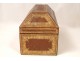 Box leather sewing box gilt iron XIXth century