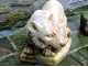 Rare lion sculpture tawny pink marble lioness twentieth century