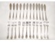 Service 24 pieces silver fish knife fork twentieth century