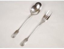 Salad Christofle Cluny silver fork spoon twentieth