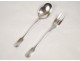 Salad Christofle Cluny silver fork spoon twentieth