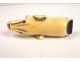 Whistle carved hunting dog head whistle sulfide nineteenth century