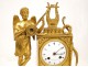 Clock gilt bronze cherub clock lyre bow quiver arrows nineteenth Empire