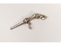 Key shows hunting deer leg silver nineteenth century