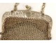 Wallet purse in silver gilt flowers nineteenth century