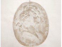 Decorative plaster medallion king Louis XVI Marie Antoinette Versailles eighteenth