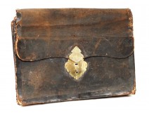 Bag briefcase leather gilt bronze Farmers General eighteenth century