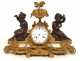 Clock gilded bronze cherubs love tambourine music Napoleon III nineteenth