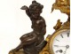 Clock gilded bronze cherubs love tambourine music Napoleon III nineteenth