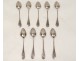 9 teaspoons silver crown Minerva Massat Brothers nineteenth century