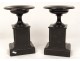 Cassolettes pair black marble and green Napoleon III nineteenth century