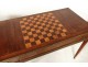 Backgammon gaming table inlaid mahogany gilt brass tokens checkered nineteenth