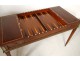 Backgammon gaming table inlaid mahogany gilt brass tokens checkered nineteenth