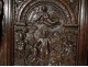 Carved oak cabinet rectory living Christ angels dragon caryatid seventeenth