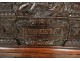 Carved oak cabinet rectory living Christ angels dragon caryatid seventeenth