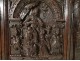 Carved oak cabinet rectory living Christ angels dragon caryatid seventeenth