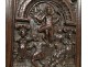 Carved oak cabinet rectory living Christ angels dragon caryatid seventeenth