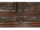 Carved oak cabinet rectory living Christ angels dragon caryatid seventeenth