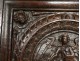 Carved oak cabinet rectory living Christ angels dragon caryatid seventeenth