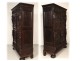 Carved oak cabinet rectory living Christ angels dragon caryatid seventeenth