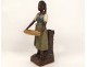 Character sculpture black woman wicker basket white clay nineteenth century