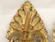 Arm sconces light pair carved gilt palmettes flower 18th