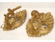 Arm sconces light pair carved gilt palmettes flower 18th