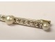 Pin in 18 karat white gold diamond and pink pearls twentieth century