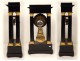 Clock gilt bronze columns blackened wood thrush First Empire flowers nineteenth