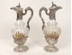 Pair of ewers Minerva Baccarat crystal silver goldsmith Labat nineteenth