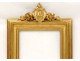 Framework carved gilt monogram pink flowers frame Napoleon III nineteenth