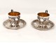 Pair silver cups Silver House Gallia France foliage nineteenth