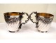 Pair silver cups Silver House Gallia France foliage nineteenth